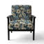 Blue Coastal Dreams Floral Pattern - Upholstered Farmhouse Arm Chair, Rustic Floral Accent Chair
