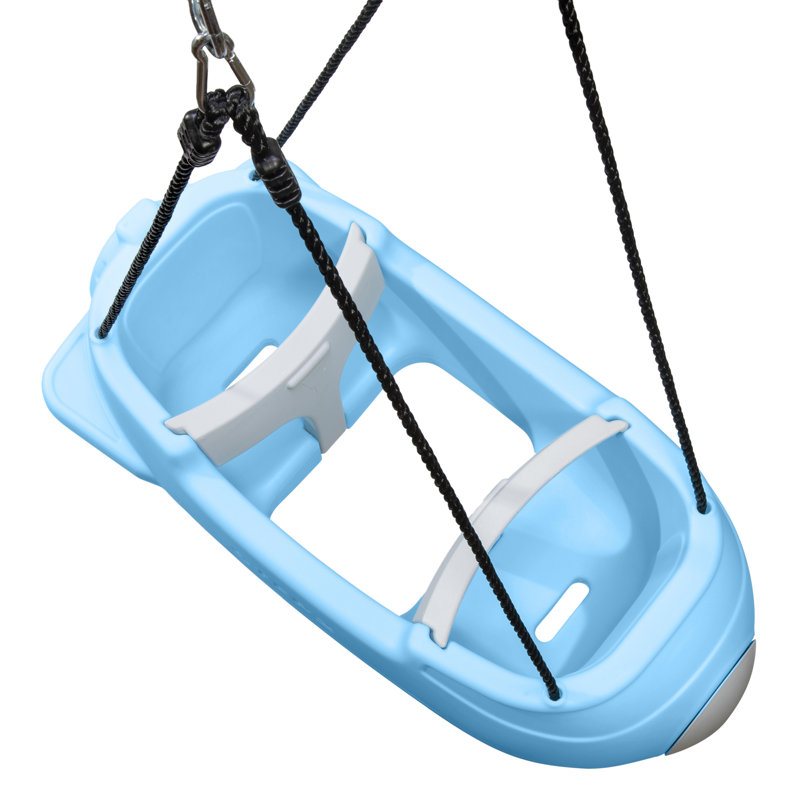 Step2 Plastic Blue/Grey Two Person Glider Swing Seat with Chains