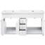 Meuble-lavabo double 60 po avec lavabo en résine 60 po et 3 tiroirs (blanc)