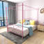 Sturdy Queen Beds, Metal Canopy Frame Vintage Pink For Modern Home