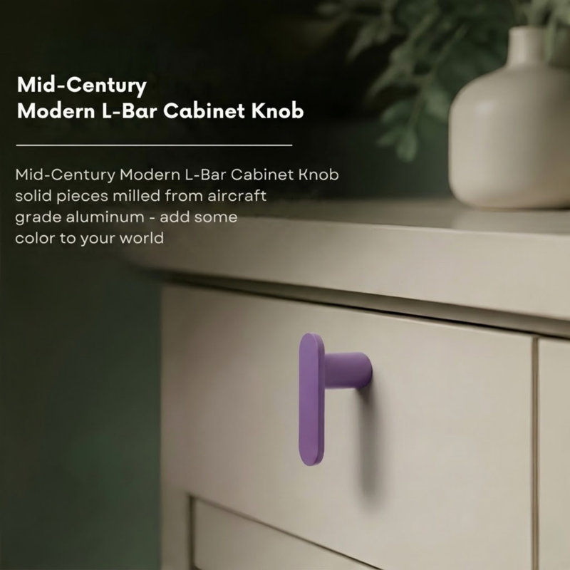 2" Bar Knob, Royal (Purple), 1"