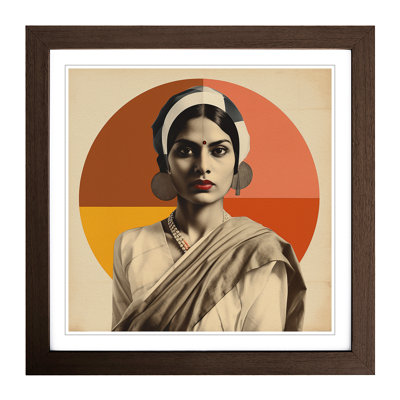 Indian Woman Bauhaus - Single Picture Frame Print on Wood