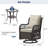3 Piece Outdoor Patio Set, Wicker Rocking Bistro Set with 2 Swivel Chairs & Tempered Glass Top Table, Rattan Outdoor Furniture with Cushions for Patio Porch Backyard-309006456-309006459