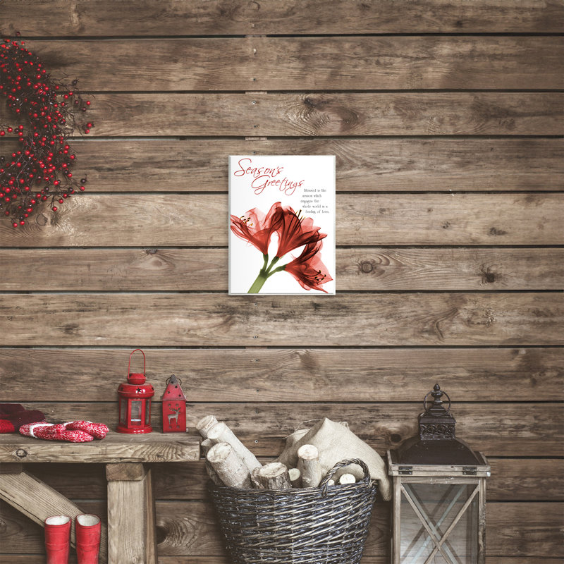 Season's Greetings Holiday Amaryllis Wall Plaque, design by Albert Koetsier