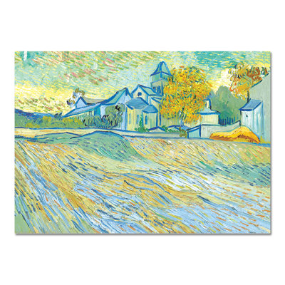 View of the Kindergarten and Chapel in Saint Remy by Vincent Van Gogh - Unframed Painting