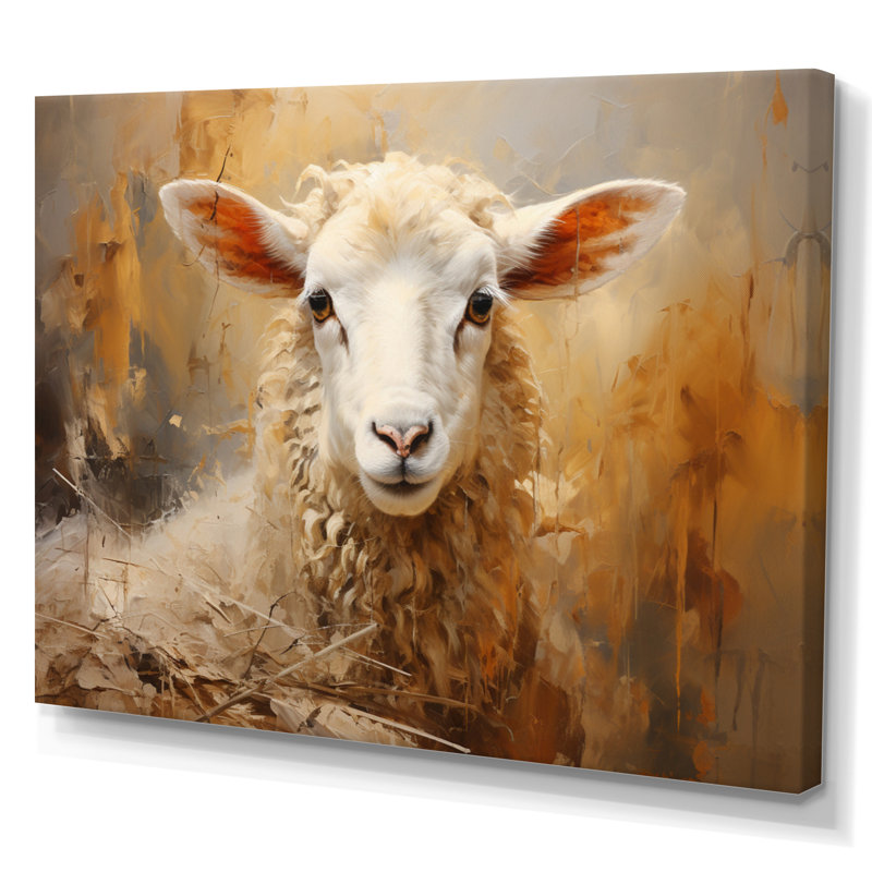 Texture de mouton beige II sur toile, Toile tendue, H 12 po x l 20 po x P 1 po