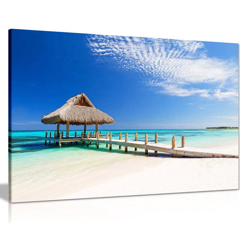 Beautiful Tropical Sandy Beach - Wrapped Canvas Print, 31cm H x 46cm W