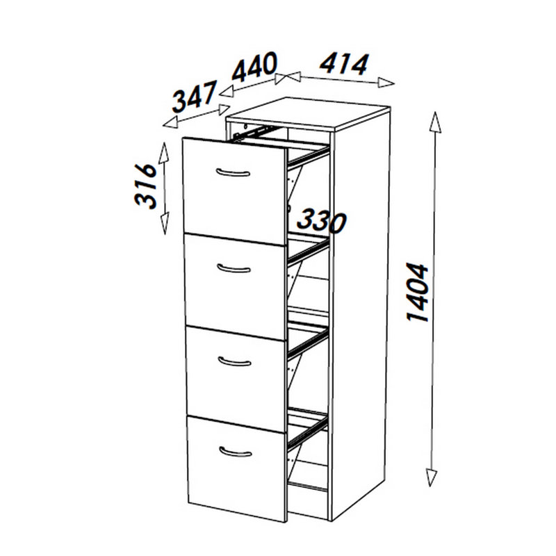 Caulkins 41.4 cm W 4 -Drawer Filing Cabinet, White