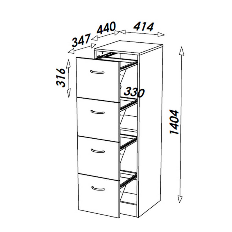 Caulkins 41.4cm Wide 4 -Drawer File Cabinet, Cherry