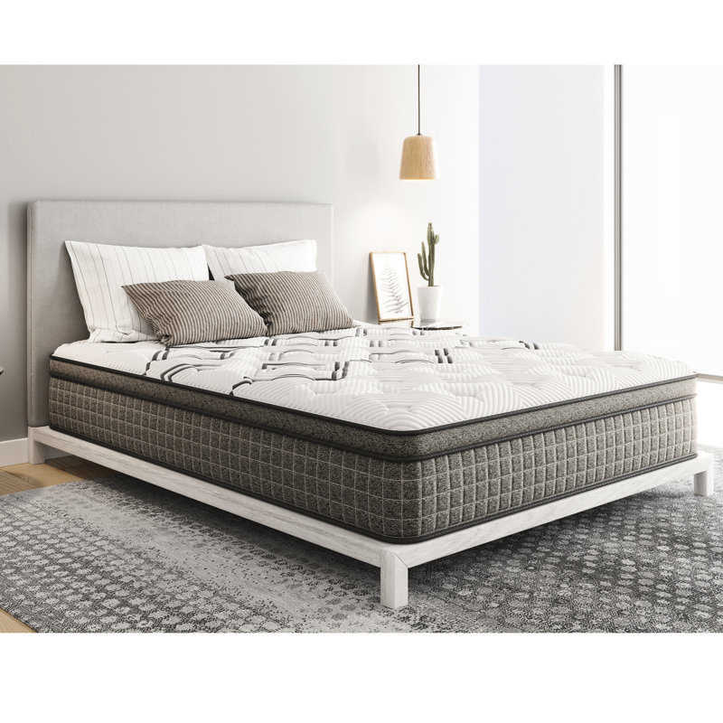 Matelas très grand en cuivre, blanc, 12,5 po, literie à sensation moyenne pour lit très grand 12,5 po, Très grand lit