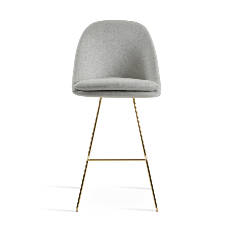Tabouret de bar / de bar Avanos, Laine argentée, Tabouret de comptoir (siège d'une hauteur de 23,2