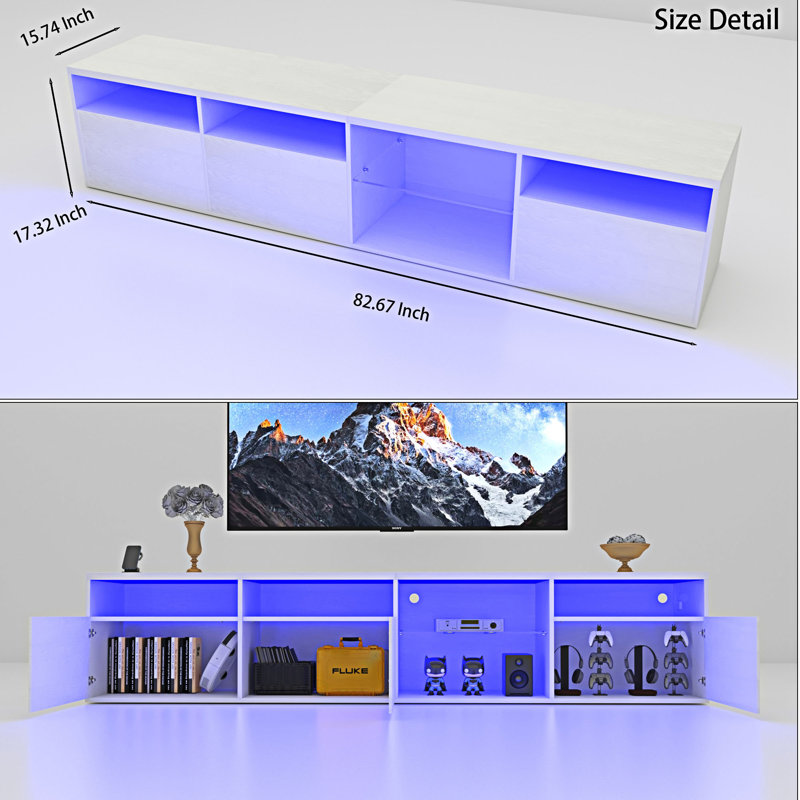 Meuble télé avec rangement DEL
