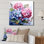 Hortensia rose et mauve harmonie II - art mural hortensia
