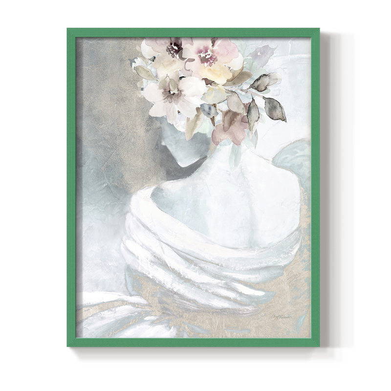 Reproduction encadrée Whisper II - bois massif, H 30 po x l 24 po, Vert