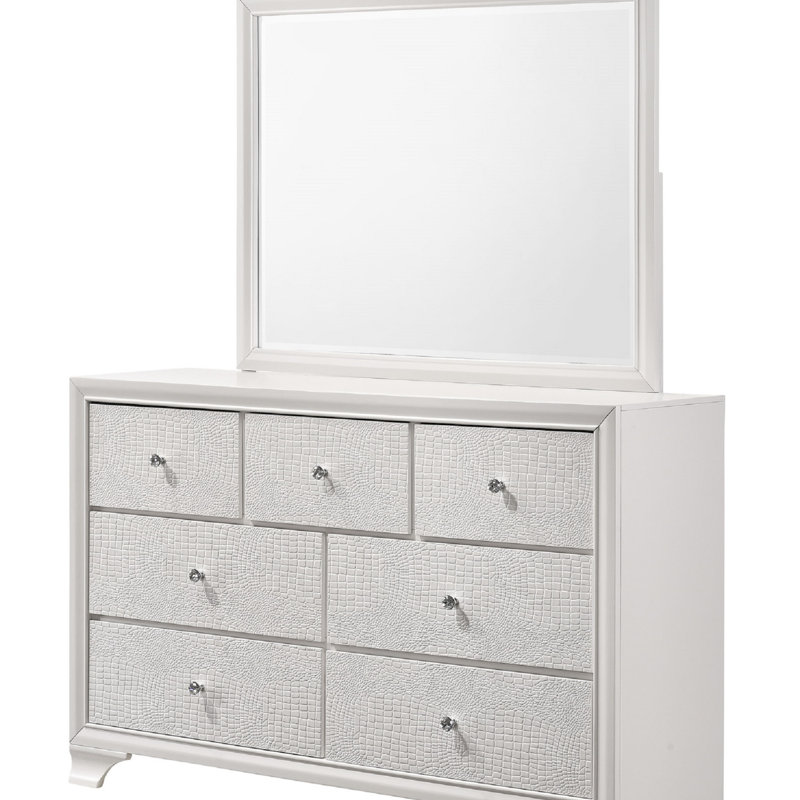 Commode double 5 tiroirs Millerville, White