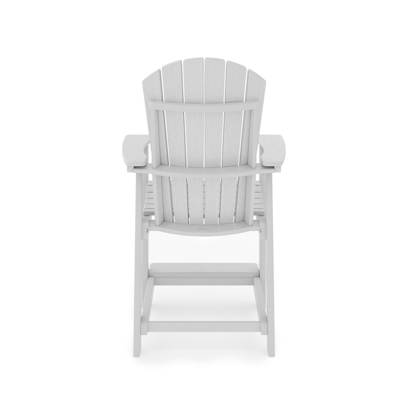 Dark Gray Adirondack Style Counter Chair – Stylish HDPE Poly Lumber For Dining, Dark Gray