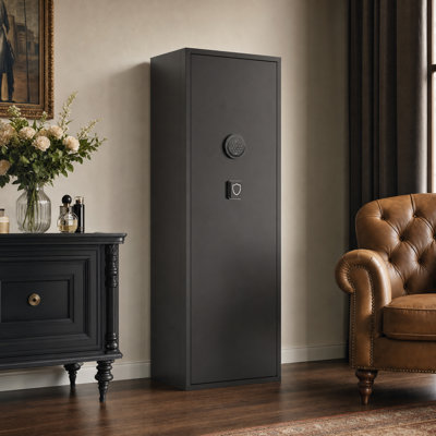 Grand coffre-fort biométrique pour fusils et pistolets avec rangement multizone