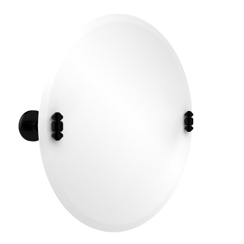 Miroir rond à inclinaison 22 po Gober, Noir mat