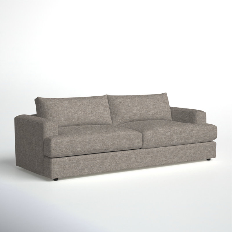 Cayden Upholstered 96'' Sofa, Drusky Linen Sustain® Basketweave