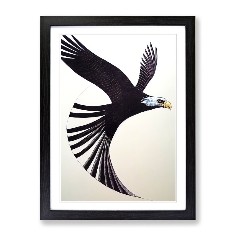 Ralston Flying Eagle - Print, Black Picture Framed Paper, 64cm H x 46cm W x 2cm D, White