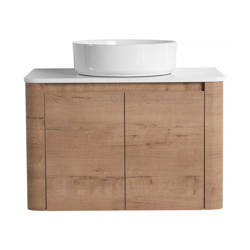 Meuble-lavabo mural 30 po avec lavabo d'art en céramique et 2 portes à fermeture en douceur, emballage KD, contreplaqué, 30"