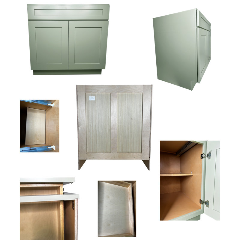 Armoire de base standard en contreplaqué vert prêt à assembler Shallow, 30"