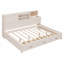 Lit de jour en bois avec tiroirs de rangement et ports USB-1261224313