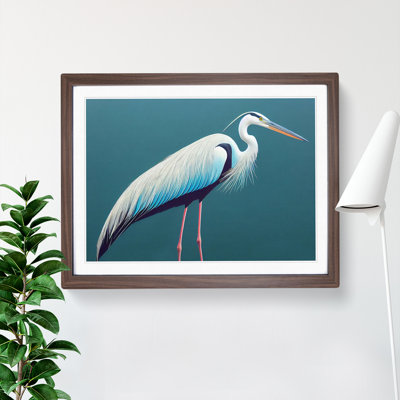 Lush Heron Bird 1 Piece Single Picture Frame Wall Art
