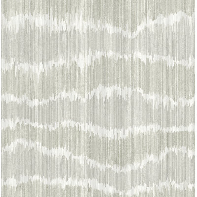 Wiggle Grey Ikat Stripe Wallpaper