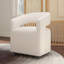 Chaise rembourrée Performance en tissu avec roulettes cachées-1210429636