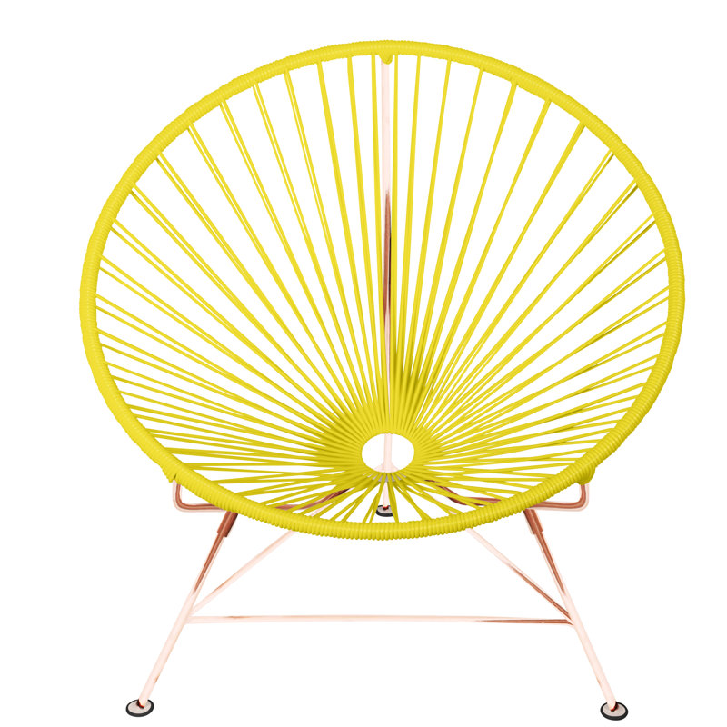 Innit Indoor Handmade Lounge Chair, Lime Yellow/Copper