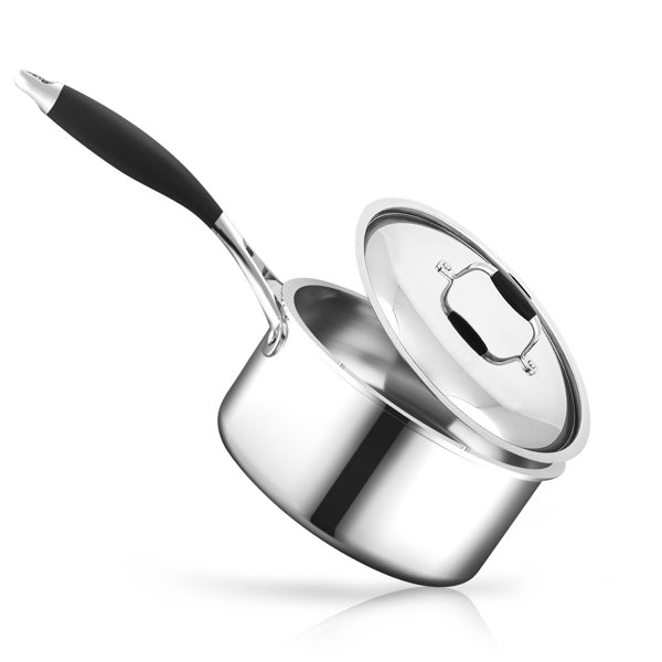 NutriChef 1.5 Quarts Non-Stick Stainless Steel (18/0) Saucepan