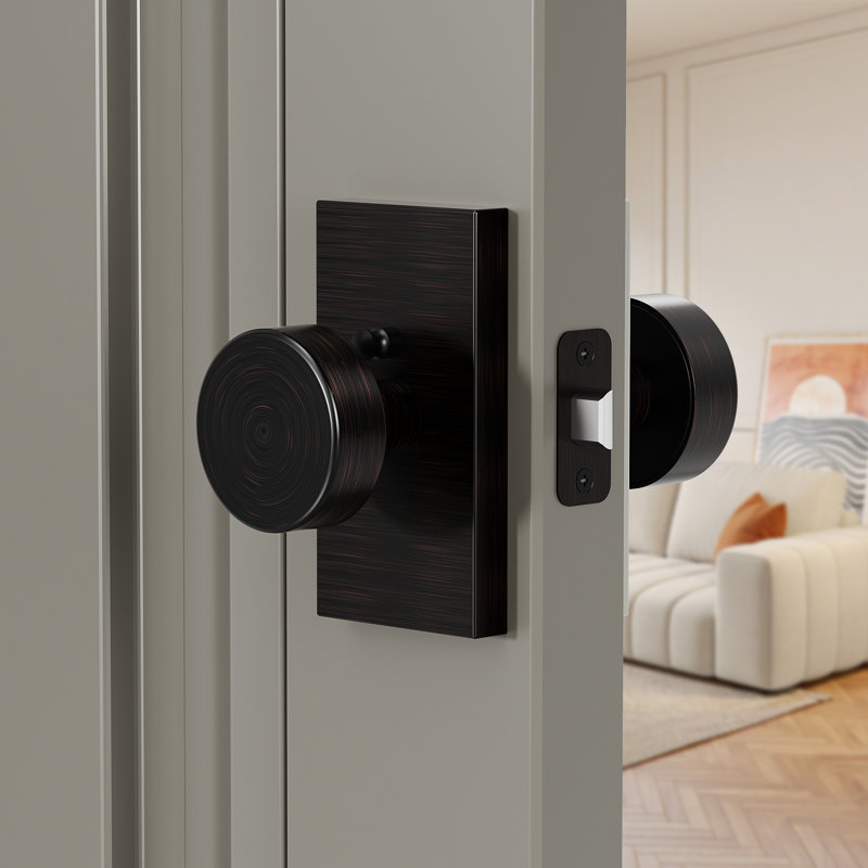 Boutons de porte d'intimité en métal Coolnews Modern Grace Series, Bronze frotté à l'huile