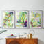 «Bright Tropical Abstraction I», reproduction sur mesure encadrée de qualité supérieure - 3 pièces-796118230-796118186