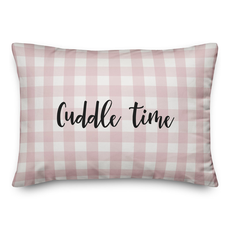 Plaid Throw Pillow, Black/Pink