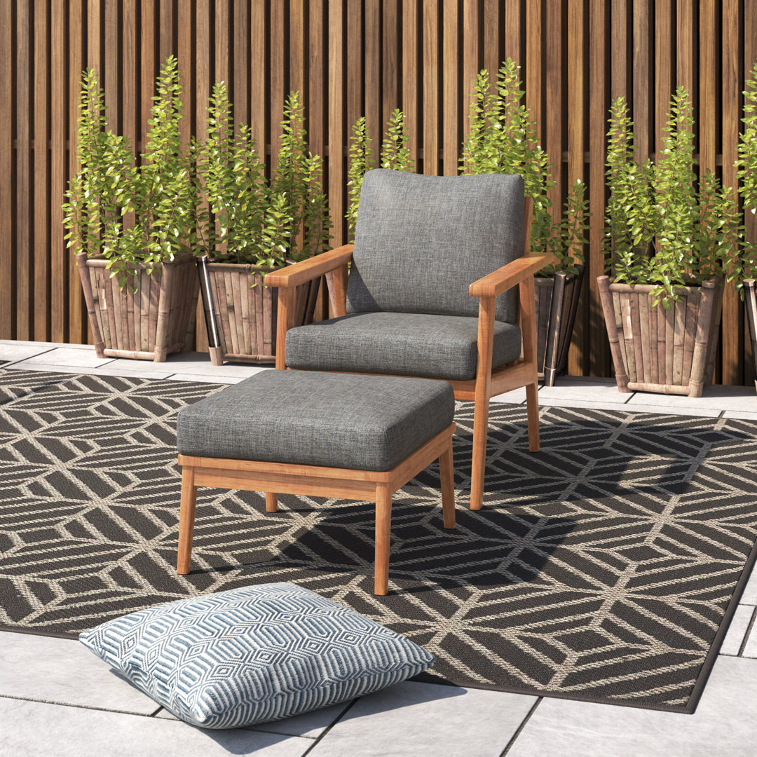 Anautica Teak 2 - Person Patio Conversation Set with Cushions Lark Manor™