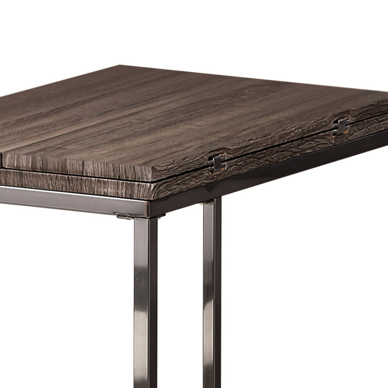 Table à collation de style industriel avec nickel noir - gris et aspect extensible