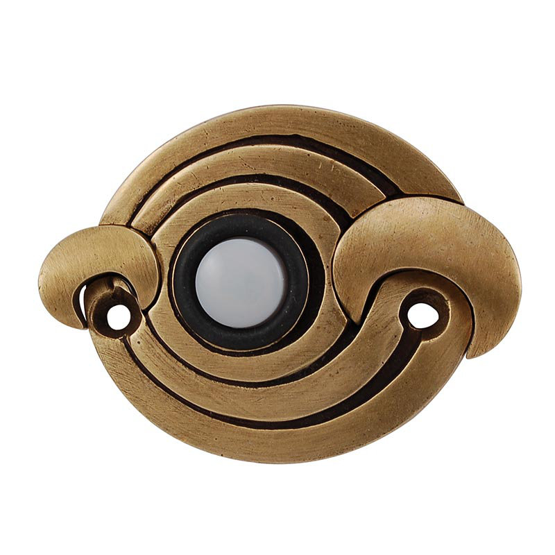 Ariosto Push Button, Antique Brass