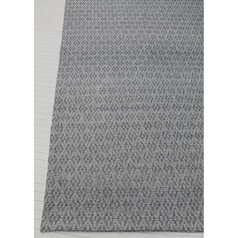 Tapis gris tissé à la main Sharice, Rectangle de 5 pi x 8 pi