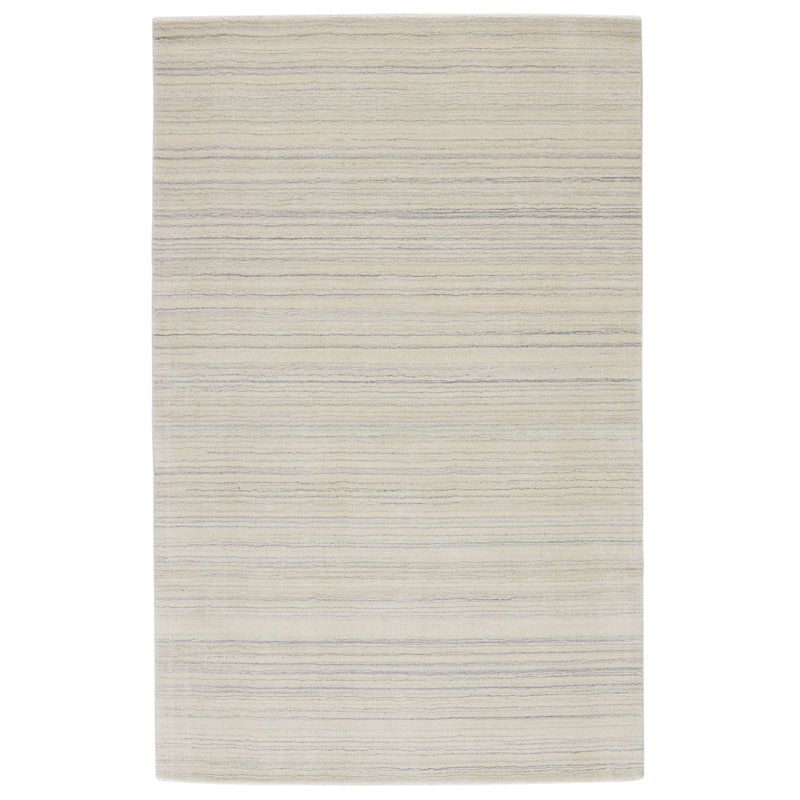 Tapis crème / gris tissé à la main Coriena, Rectangle de 5 pi x 8 pi