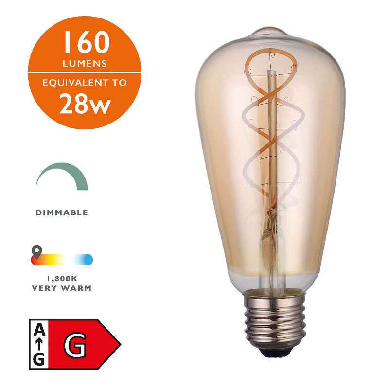 4W Gold LED Vintage Filament Light Bulb