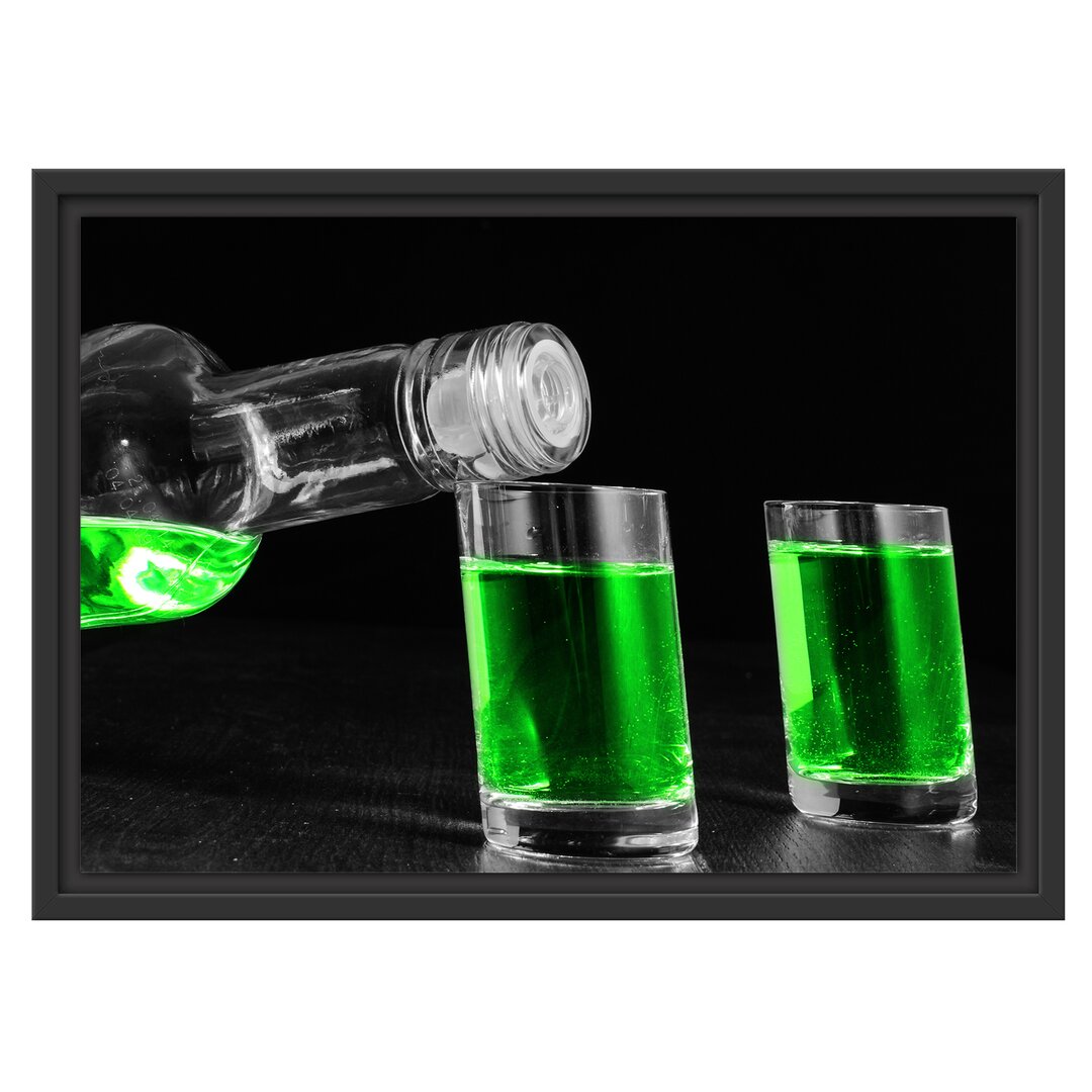 Gerahmtes Wandbild Dark Grüner Absinth