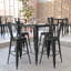 Table de bar carrée commerciale en poly avec cadre en acier 31,5 po Gwennette-1463441382