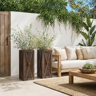24" H Weather Resistant Wood Outdoor Planter Box