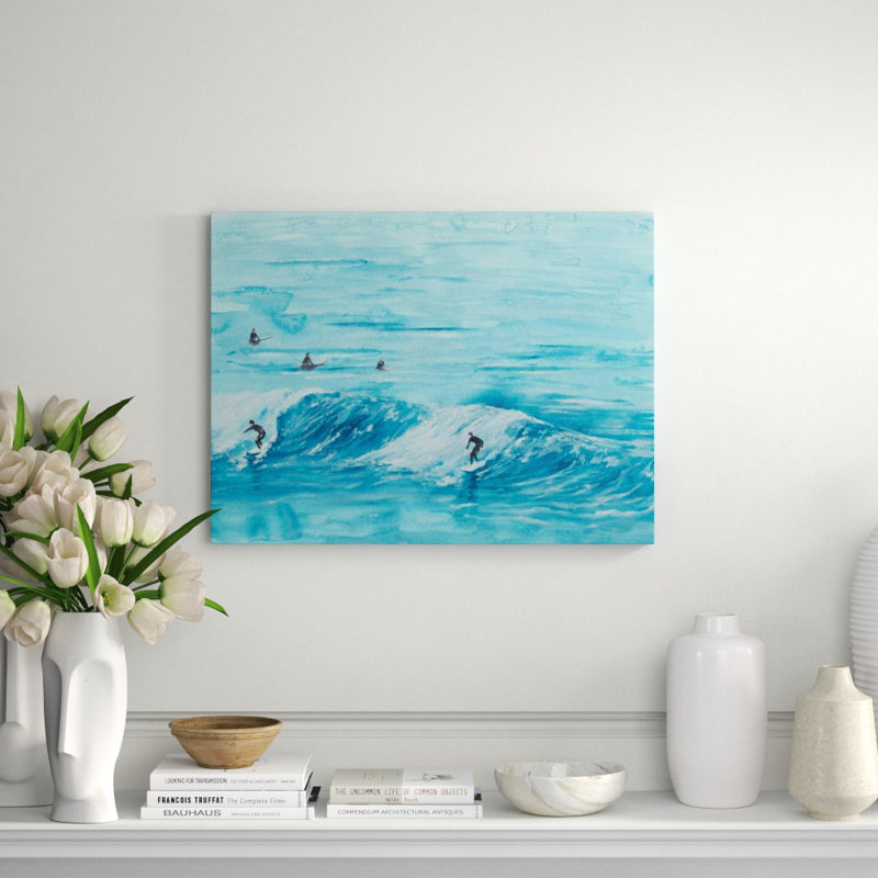 Swell par Sara Brown - peinture, Couche de verre, H 24 po x l 32 po x 1,5 po