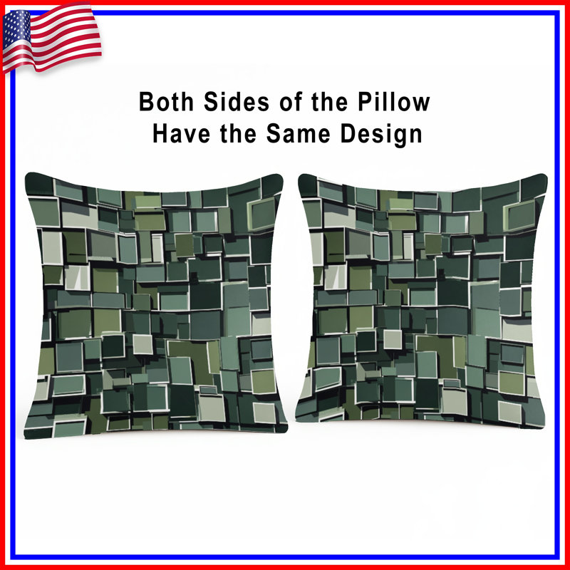 Coussins décoratifs rectangulaires verts Green Rectangle, 26 x 26 inches