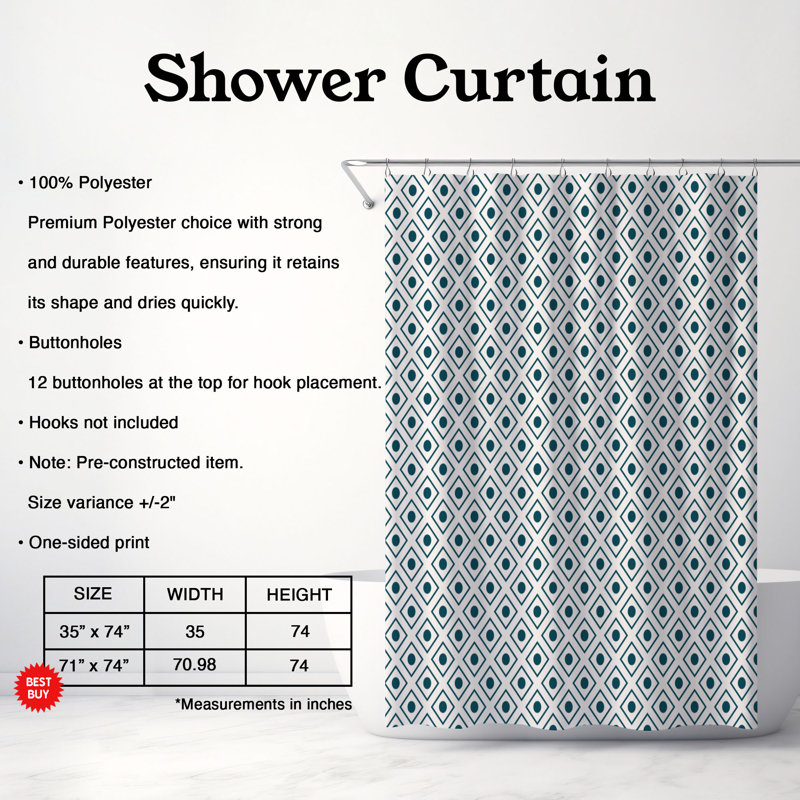 Rideau de douche Speckled Blue - Premium, H 74 po x l 71 po