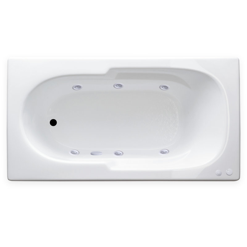 60'' x 32'' Drop-In Whirlpool Acrylic Bathtub, Left