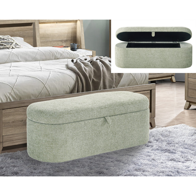 Philipa Storage Bench-L.Green Tweed, Green