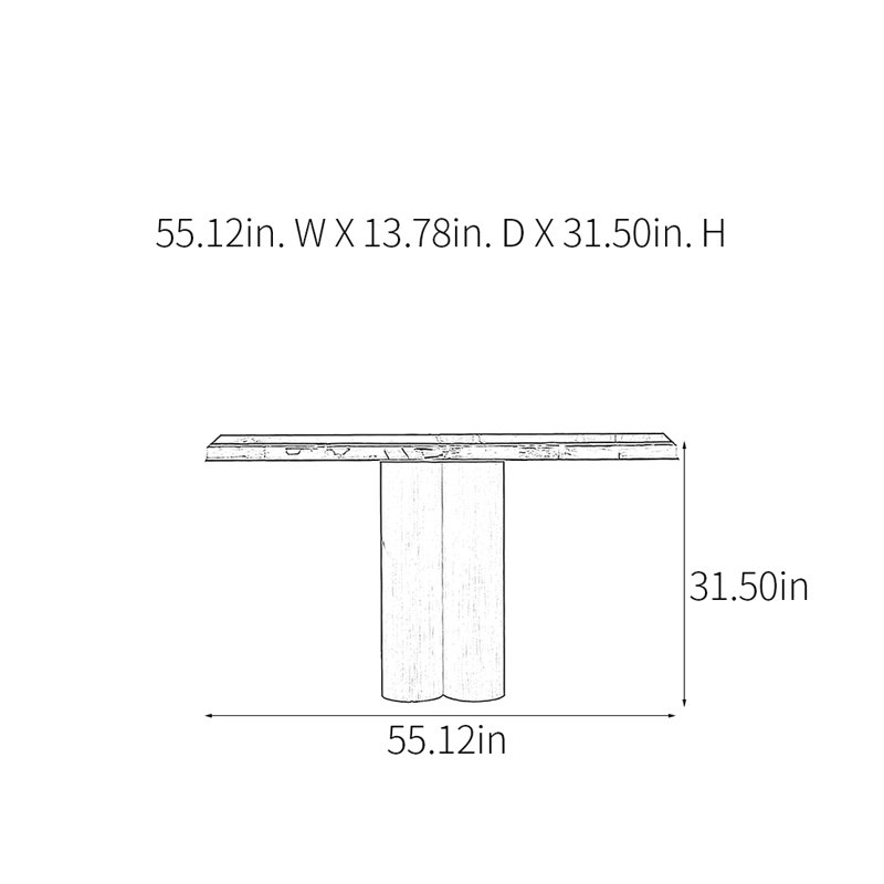 Console Modern Minimalist Art, 31.5" H x 55.12" W x 13.78" D